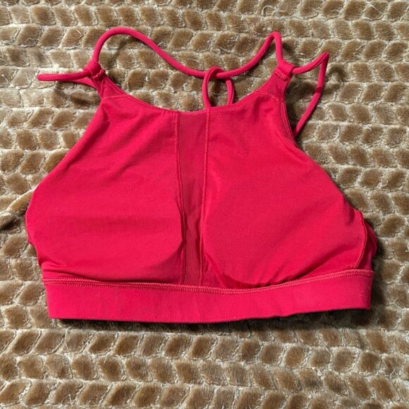 EXCELLENT Lululemon Trinity Sports Bra Currant Red Crop Top Yoga Training 4 - Picture 5 of 8
